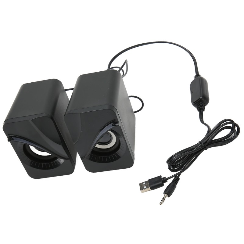 Computer Speaker USB Powered Wired Volume Control Mini Desktop Speaker