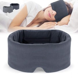 Kimming Blackout Sleep Mask Blindfold Heated Wide soft black gray