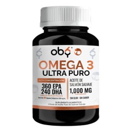 Omega 3 Premium 1300mg  Aceite De Salmon Salvaje Puro Con Alto Epa Y Dha  Suplemento Alimenticio  Oby Vitaminas Mujer Y Hombre  Tecnologia Sin Sabor, 