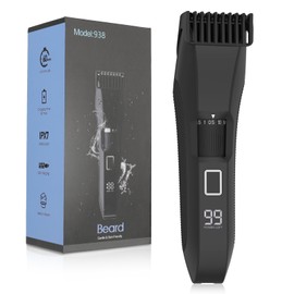 Barttrimmer Herren Professioneller kabelloser Gesichtstrimmer mit Zoom-Rad (0,5-10mm) Nass/Trocken-Elektrotrimmer zum Präzisions-Haarschneiden für Bart, Schnurrbart & Gesichtspflege LED-Anzeige