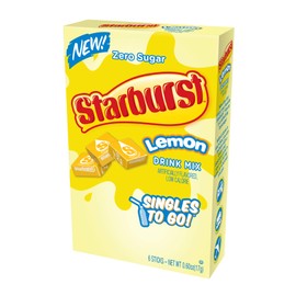 Starburst Singles To Go Zero Sugar Drink Mix, Lemon, 6 CT Per Box (Pack of 3)