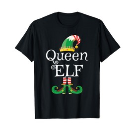 Queen Elf Women Funny Family Matching Elf Christmas T-Shirt