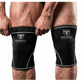 Iron Bull Strength - Rodilleras de 7 mm (par) para levantamiento de pesas y levantamiento de pesas (aprobado por USPA, IPL, IWF y USAW)  Soporte de...