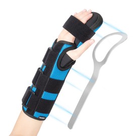 YiYame Resting Hand Splint Night Support, Carpal Tunnel Wrist Splint, Wrsit & Hand Support for Arthritis, Stroke Hand, Wrist Injuries, Finger Contractures, Tendonitis, Left Hand, M