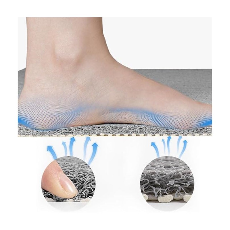 Non-Slip Shower Mat, Grey, 40 x 80 cm, Soft Comfort
