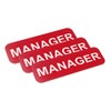 Manager 1 x 3" Name Tag, Red (3 Pack)