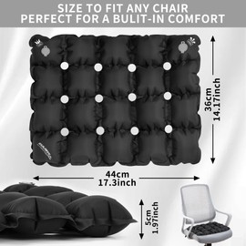 EULANT Portable Inflatable Seat Cushion for Pressure Relief,Waffle Square Cushions for Pressure Sores Chair,Lightweight Air Seats Chair Pads Home Wheelchairs Car Airplanes(2 Pack)