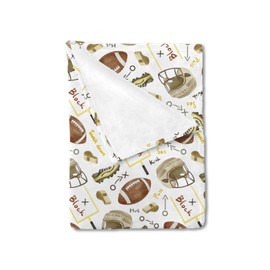 Watercolor American Football Baby Blanket for Boy Girl American Football Rules Swaddle Blankets Outdoor Sports Gift Newborn Infant Nursery Stroller Crib Receiving Blanket Playmat Soft Warm 30x40