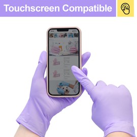 SwiftGrip Disposable Nitrile Exam Gloves, X-Small, 50ct Box, 3-mil, Lilac Gloves Disposable Latex Free, Powder Free Gloves for Cooking, Cleaning, Examination