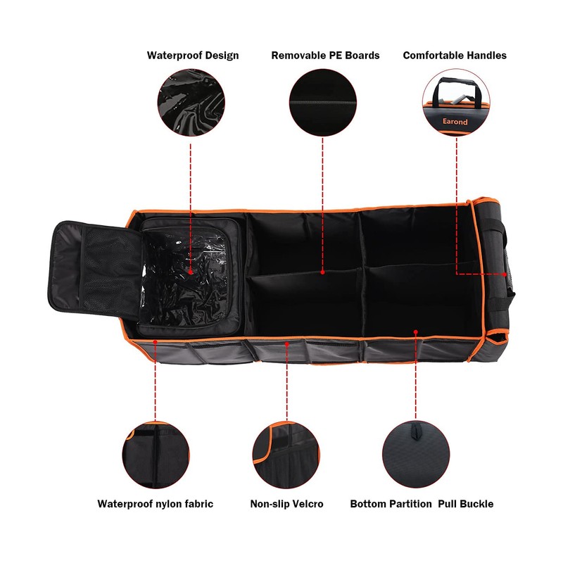 EAROND Large Trunk Organizer with Cooler, 3 Compartments SUV Cargo