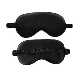 ICSTM Silk Sleeping Mask, Silk Eye Mask with Adjustable Strap, Sleeping Aid Blindfold for Nap, Sleep Mask for Women to Full Night's Sleep, Travel and Nap(1 Pack,Black)