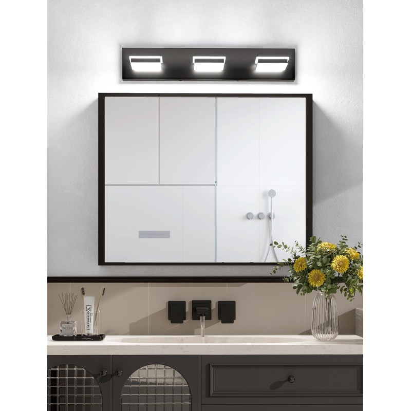 VOLISUN 5CCT Bathroom Light Fixtures Over Mirror, Dimmable, 360°Rotatable Head,