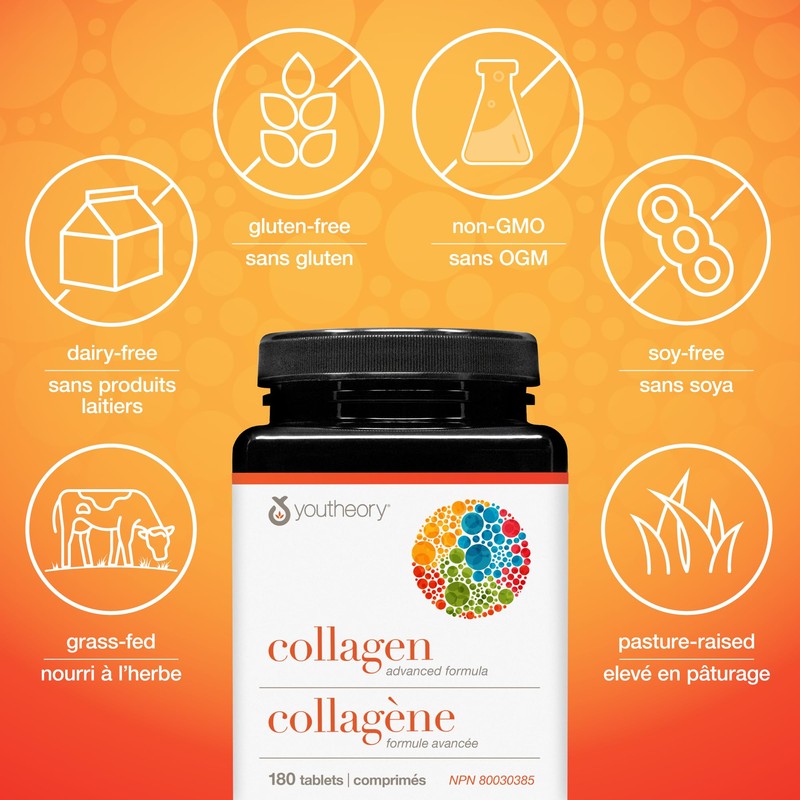 Youtheory Collagen Advanced Formula with Vitamin C, Hydrolyzed Formula for
