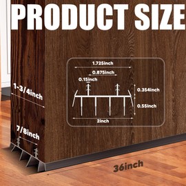 3PCS Replacement Door Bottom with Vinyl Fins 36" Long 1 3/4" Wide Threshold Seal Bottom of Door Weatherstrip Kerf Weather Stripping for 7/8" Between Barbs (Brown)