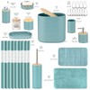 IMAVO Blue Bathroom Set,26Pcs Bathroom Accessories Set with Shower Curtain
