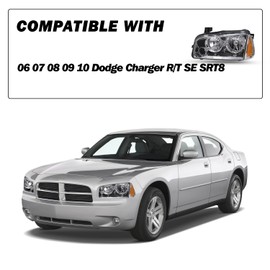 SOCKIR 4Pcs Headlight Assembly Compatible with 2006-2010 Dodge Charger Headlight with Corner Singal Light Replacement OE Halogen Headlamp Passenger and Driver Side