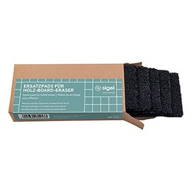 SIGEL BA121 Set of 5 Spare Microfiber Strips with Velcro for SIGEL BA120 Blackboard Eraser, 13 x 6 cm, Black