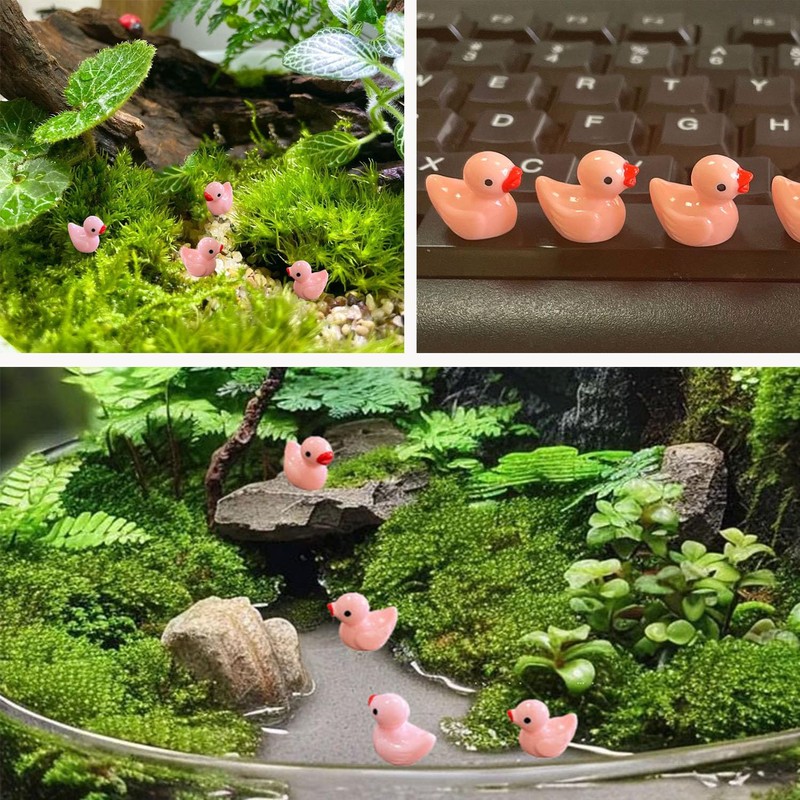 Pcxino 400pcs Mini Resin Duck Bulk Tiny Duck Figures for