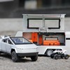 Alloy Diecast Truck Toy with RV Motorcycle, 3-in-1 Pickup Trail