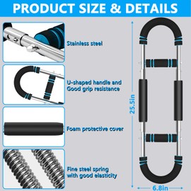 Chest Workout Equipment, 66-110lb Adjustable Arm Trainer, Chest Trainer for Men, Arm Workout Equipment, Portable Detachable Spring Resistance Home Fitness Equipment for Enhancing Upper Body Muscle