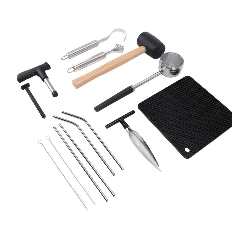 Coconut Opener Tool Set Stainless Steel Coconut Shell Puncher Cutter