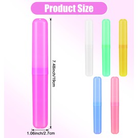 ValueBargain 6 Pack Toothbrush Case, Toothbrush Travel Case Compact & Lightweight for Camping, Business Trips, School (Clear, Reusable)