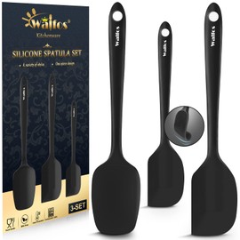 Walfos Mini Silicone Spatula Set of 3（600°F), Heat Resistant small Kitchen Silicone Spatulas, Strong Steel Core and One-Pieces Seamless Design, for Cooking Mixing & Baking,BPA Free & Dishwasher Safe