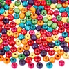 Pandahall 200 Pcs Mixed Lead Free Round Wood Beads, Dyed,
