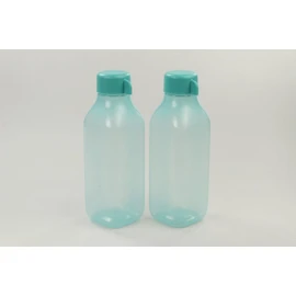 TUPPERWARE To Go Eco 500 ml Turquoise (2) EcoEasy Square Bottle 28638