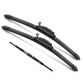 JustCar 3 wipers Replacement for 2002-2007 Jeep Liberty 2001-2007 Mazda Tribute 1987-1995 Nissan Pathfinder, Windshield Wiper Blades Original Equipment Replacement - 19"/19"/10" (Set of 3) U/J HOOK