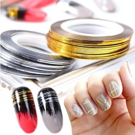 Unbranded Gold Nail Striping Tape Nail Art Self Long Lasting PVC Easy Apply Stylish Roll