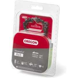 Oregon R45 AdvanceCut Chainsaw Chain for 12-Inch Bar, 45 Drive Links, low-kickback chain fits Dewalt, Craftsman, Makita and more