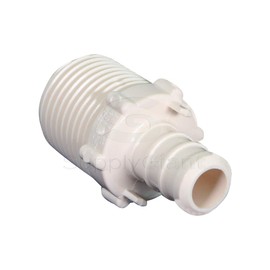 Supply Giant QQNB1234-5 Plastic Poly Alloy Adapter Pex x MPT Barb Pipe Fitting, 1/2'' x 3/4'', White, 5 Pack