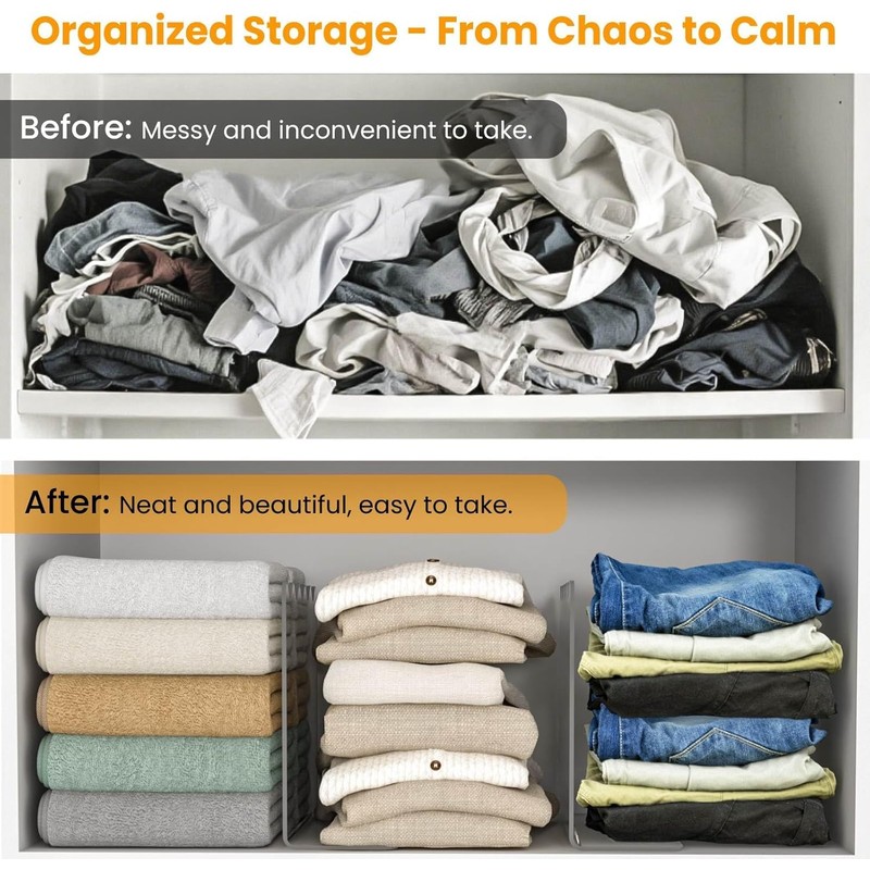 OKPOW Acrylic Shelf Dividers for Closet Organization - 10" Tall