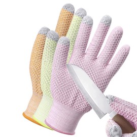 Fullsheild 3 Pairs Cut Resistant Gloves Level 5 Protection for Kitchen, Upgrade Food Grade Anti Cutting Gloves