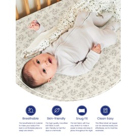 TotAha Premium Soft Pack n Play Sheets, Super Stretchy Jersey Knit Mini Crib Sheets Fitted, Silky Comfort Pack and Play Mattress Sheets, 2 Pack (Vintage Rose & Brunch)