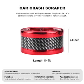 Suvnie Car Door Edge Entry Guards, Anti-Collision Scratch Cover Strip Sticker, Waterproof Carbon Fiber Threshold Protector Tape, Universal Self-Adhesive Vehicle Door Sill Protector (Red, 2.7"×118")