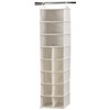 Household Essentials Hanging Shoe Organizer, Natural Canvas, With Clothes Storage,