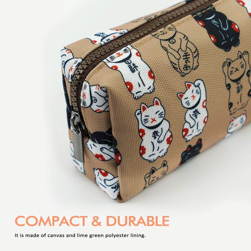 LParkin Lucky Japanese Cat Pencil Case Cute Maneki Neko Cat
