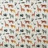 TRIXES Cotton Fabric - Natural Safari Design - Embroidery Fabric