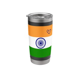 India Flag Indian Heart Proud Heritage National Day Stainless Steel Insulated Tumbler