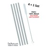 LEBRUN® Set of 5 Stainless Steel Drinking Straws, Reusable, with