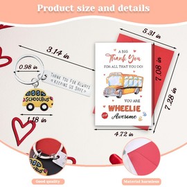 Pliwcas Bus Drivers Appreciation Gifts Keychain for Women Men Bus Driver 2pcs Thank you Gift Set for for Women Men Teachers Christmas Retirement Gift Cards School Drivers Gifts for Friends Coworkers