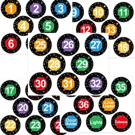 Numbers Line Up Floor Decals Spots Round Bright Color Markers 4 Inches Stickers Classroom School Decoration Line-Up Helper