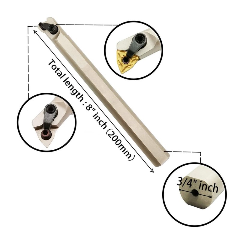 FONGKNOX 11PCS 3/4" lathe internal boring bar 20mm carbide shank