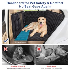 Trivlpet Back Seat Extender for Dogs - Dog Car Seat Cover for Back Seat with Hard Bottom, Supports 400 lbs, Thick Sponge, Waterproof, Hammock Backseat Protector for Pet, Car, Truck, SUV, Black