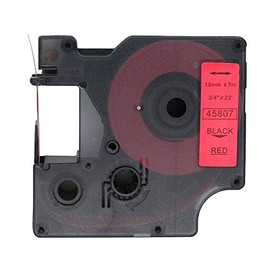 BROVACS 1 x Black on Red Label Tape Compatible with DYMO D1 45807 19mm OPA2307