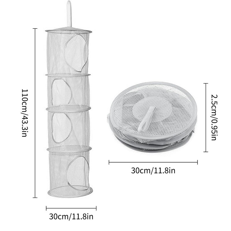 Luckious Hanging Mesh Storage Bag, Collapsible Hanging Mesh Basket Foldable