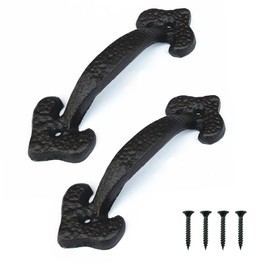 Molyorch 2 Pieces Sliding Door Handle, Barn Door Handle, Dark Brown, for Dresser, Drawer, Furniture DIY Decoration