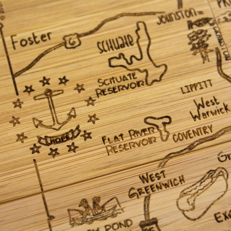 Totally Bamboo Rhode Island State Puzzle Juego de posavasos de